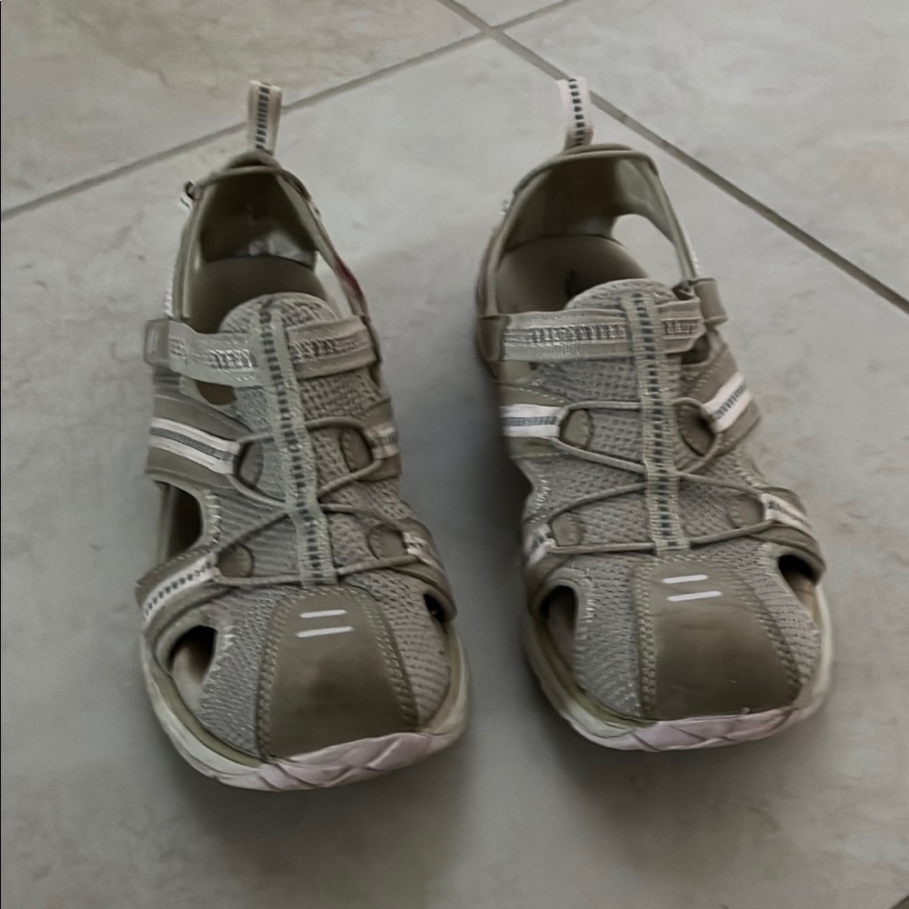 Skechers Gray Sport Sandals with Closed-Toe Design